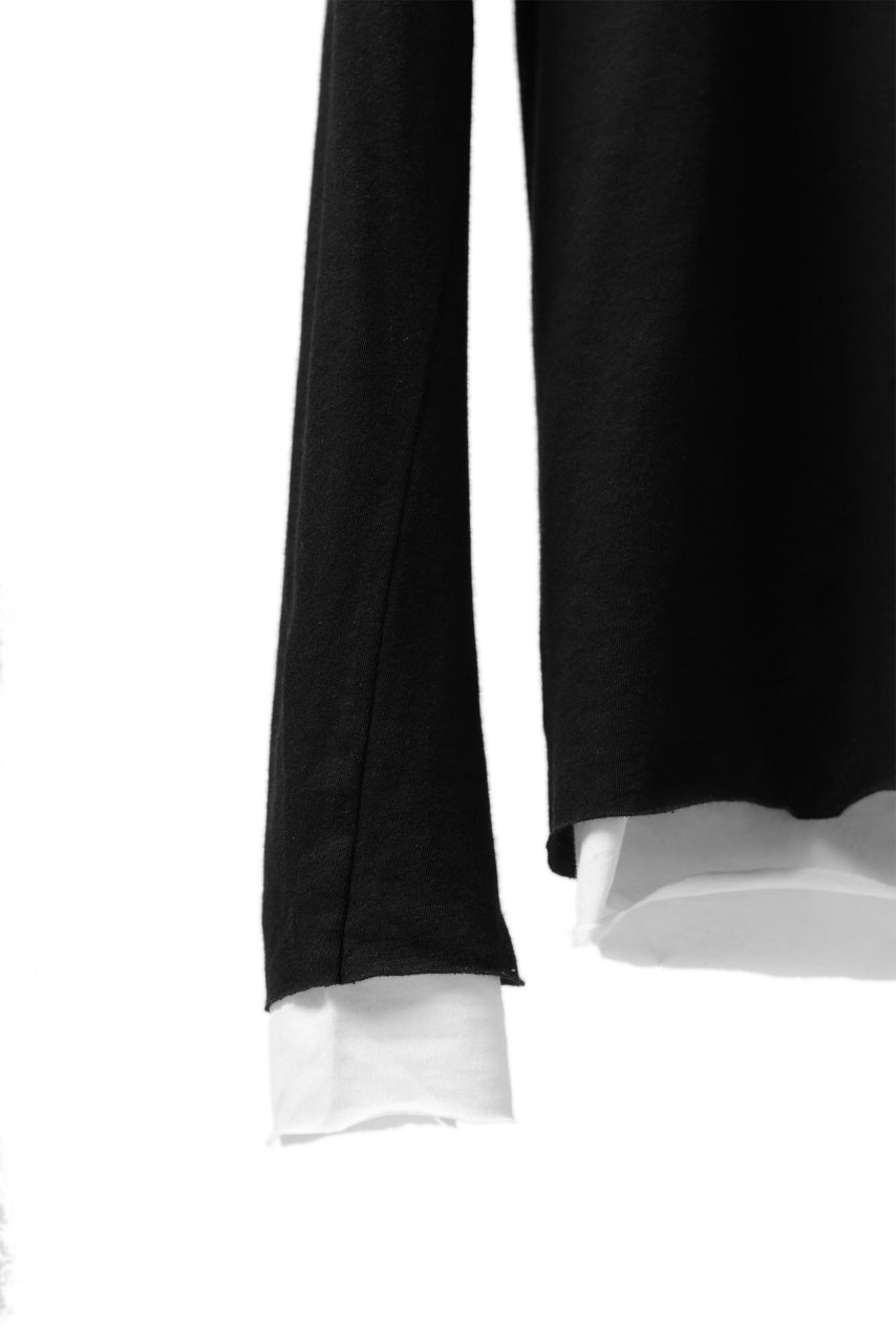 A.F ARTEFACT LAYERED LONG SLEEVE TOPS / SOFT JERSEY (BLACK x WHITE)