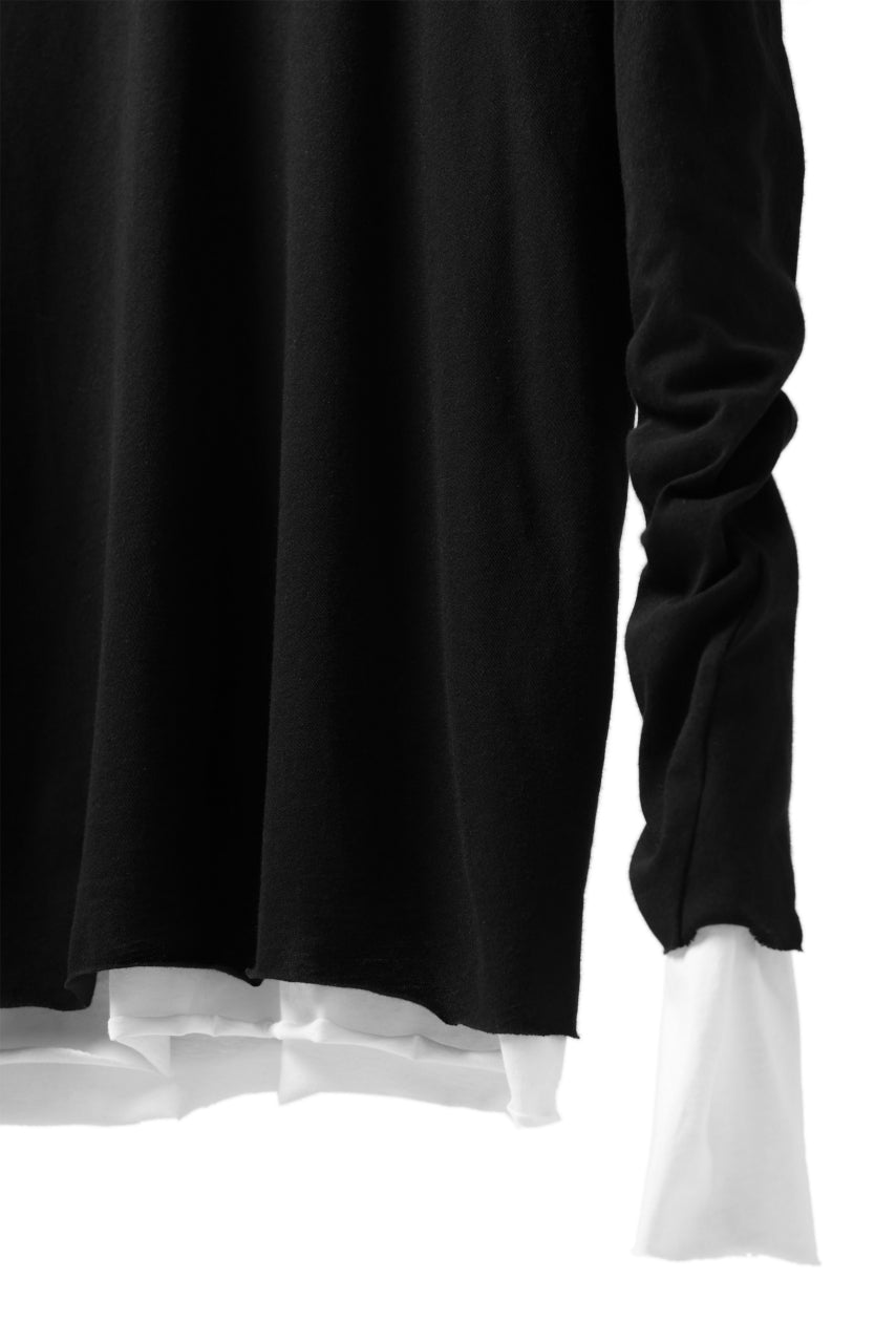 A.F ARTEFACT LAYERED LONG SLEEVE TOPS / SOFT JERSEY (BLACK x WHITE)