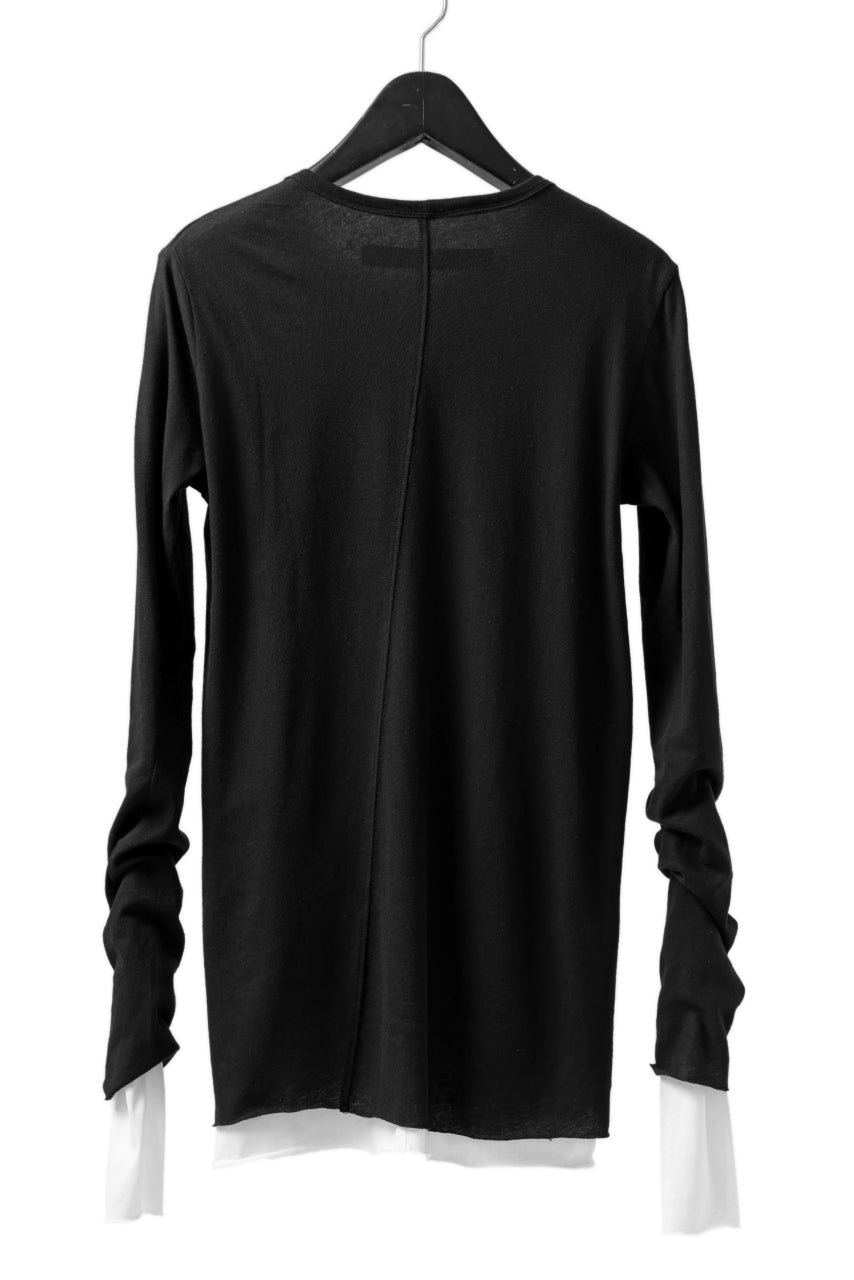 画像をギャラリービューアに読み込む, A.F ARTEFACT LAYERED LONG SLEEVE TOPS / SOFT JERSEY (BLACK x WHITE)