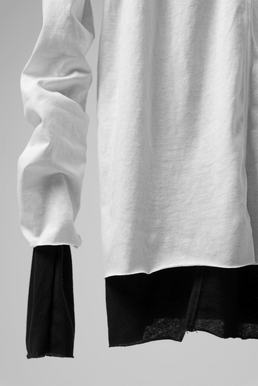 A.F ARTEFACT LAYERED LONG SLEEVE TOPS / SOFT JERSEY (WHITE x BLACK)