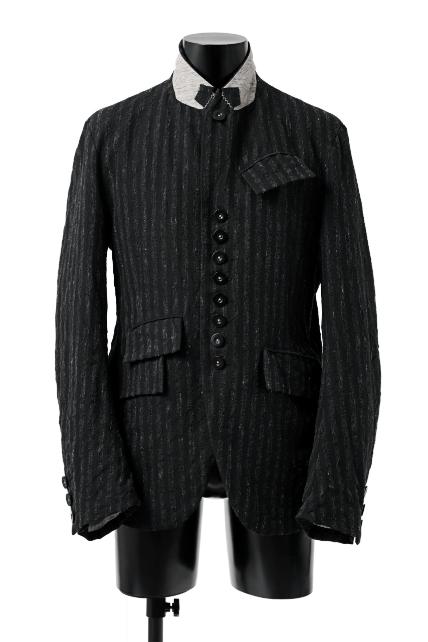 KLASICA HUNTS 10 BUTTONS DOLL BLAZER / LIGHT WEIGHT BLUR STRIPES (INK BLACK)