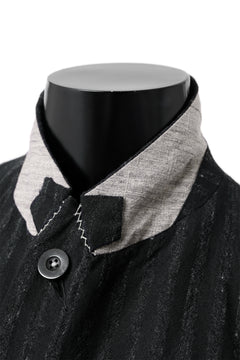 Load image into Gallery viewer, KLASICA HUNTS 10 BUTTONS DOLL BLAZER / LIGHT WEIGHT BLUR STRIPES (INK BLACK)