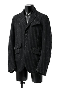 Load image into Gallery viewer, KLASICA HUNTS 10 BUTTONS DOLL BLAZER / LIGHT WEIGHT BLUR STRIPES (INK BLACK)