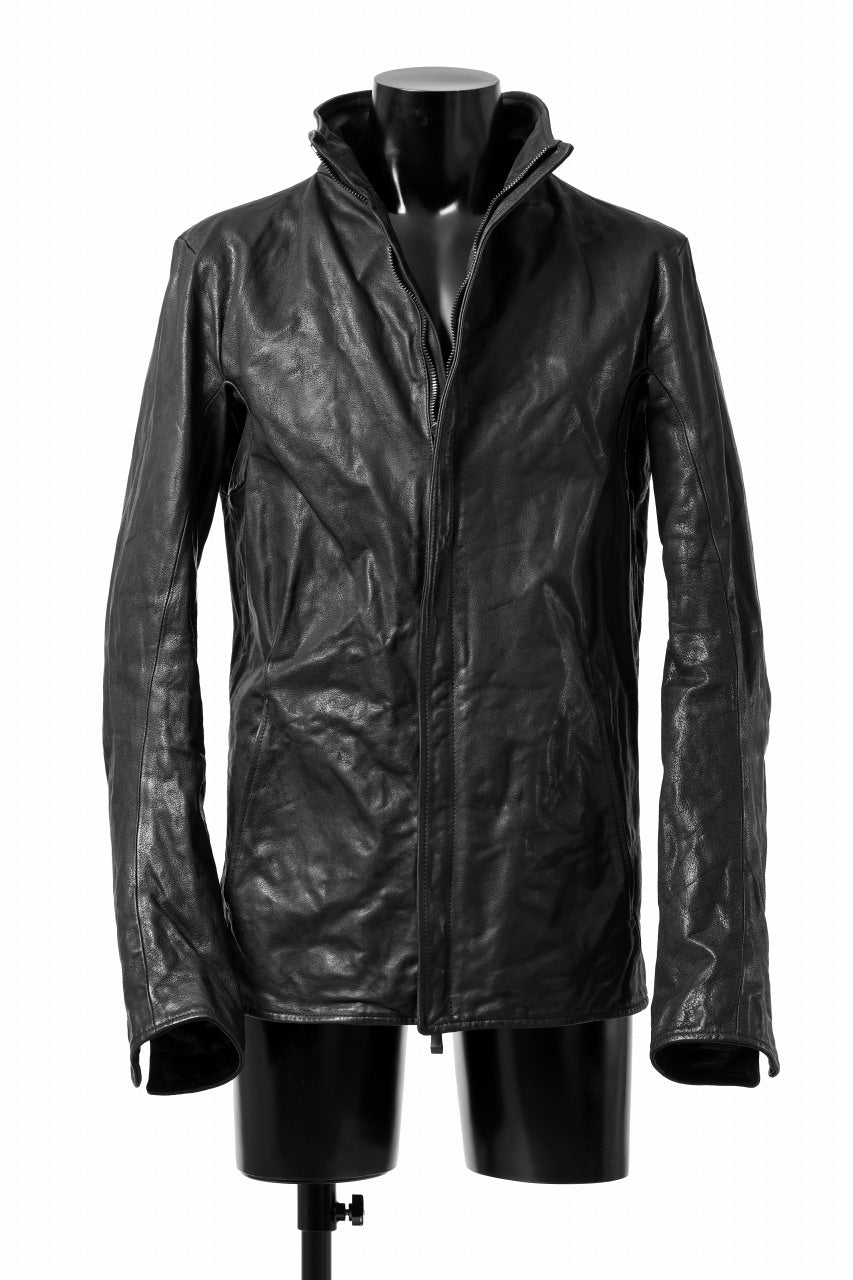 incarnation BUFFALO LEATHER HI COLLOR MOTO JACKET PMT-2 / OBJECT DYED (91NBK)