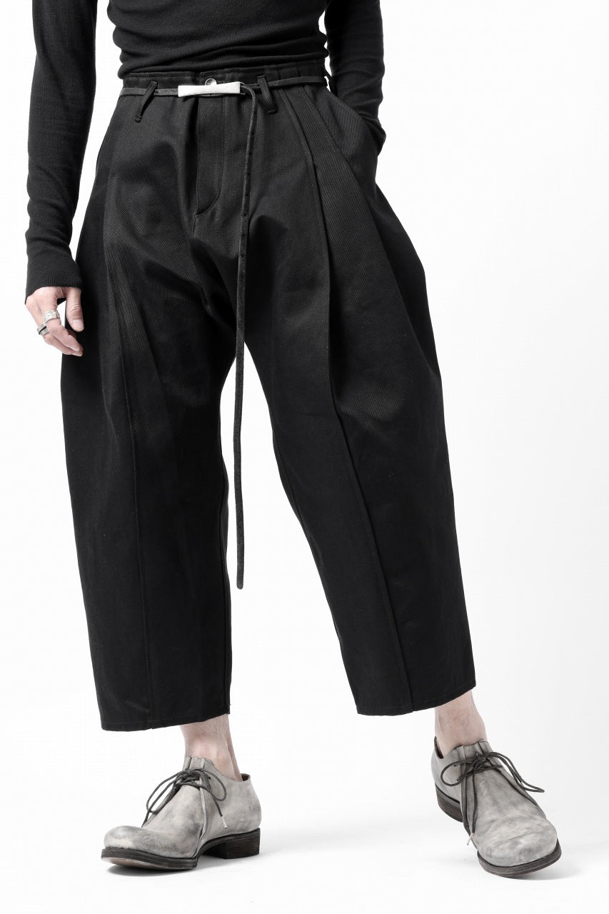 画像をギャラリービューアに読み込む, incarnation 2TUCK WIDE TAPER CROPPED TROUSERS BP-1C / HEAVY TWILL BLACK DENIM (T91)