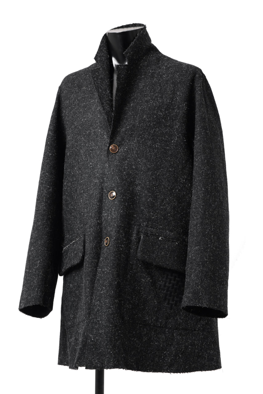 画像をギャラリービューアに読み込む, YUTA MATSUOKA jacket-coat / british wool melton including kempi (charcoal gray)