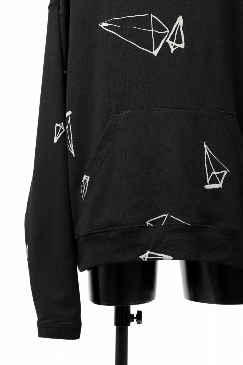 Load image into Gallery viewer, A.F ARTEFACT PYRA PATTERN PRINT SWEAT HOODIE (BLACK)