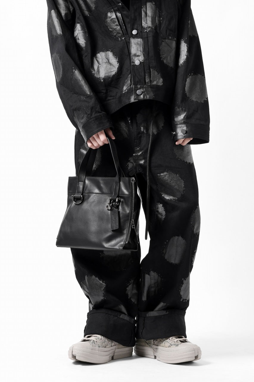 画像をギャラリービューアに読み込む, discord Yohji Yamamoto Side Zip Tote Bag (S) / Soft Shrink Cow Leather (BLACK)