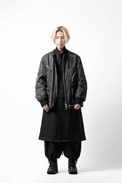 Load image into Gallery viewer, Y&#39;s BANG ON! No.173 POLYESTER TAFFETA + WOOL PILE PATCHED BLOUSON (BLACK)