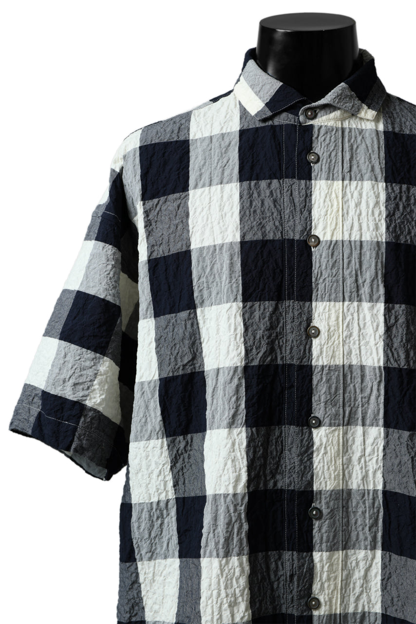 forme d'expression Short Sleeve Oversized Shirt (Big Check)