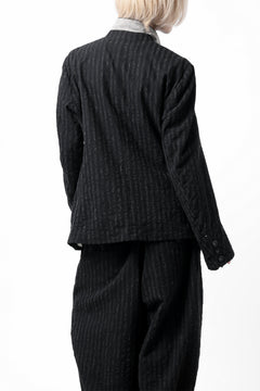 画像をギャラリービューアに読み込む, KLASICA HUNTS 10 BUTTONS DOLL BLAZER / LIGHT WEIGHT BLUR STRIPES (INK BLACK)