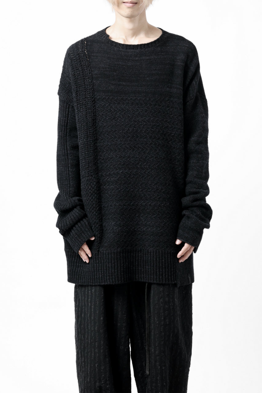 Load image into Gallery viewer, KLASICA TRANSIT RELAX FIT KNIT SWEATER / HAND FLAME 3PLY SUPER FINE MELINO 7G (SHADOW)