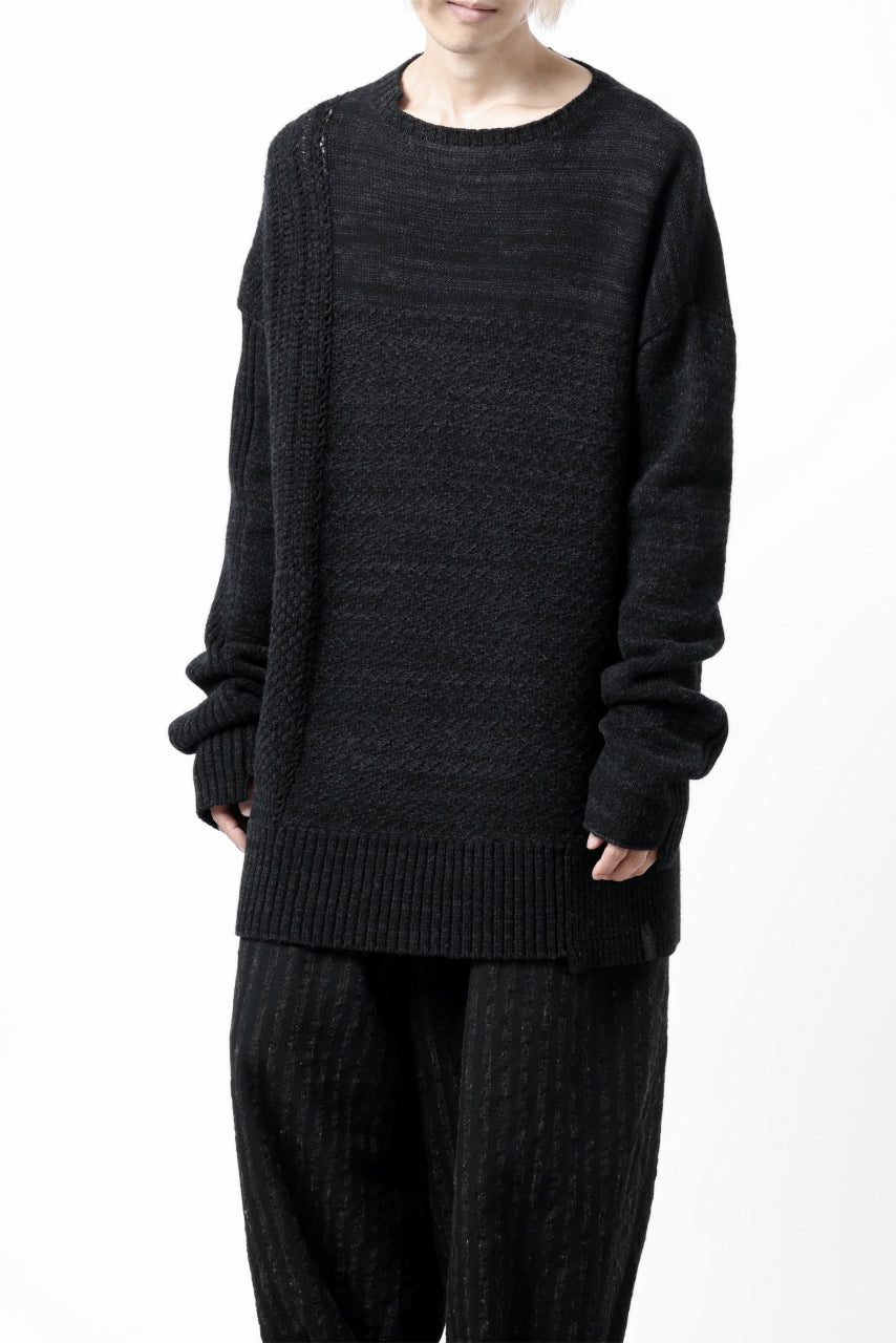 Load image into Gallery viewer, KLASICA TRANSIT RELAX FIT KNIT SWEATER / HAND FLAME 3PLY SUPER FINE MELINO 7G (SHADOW)