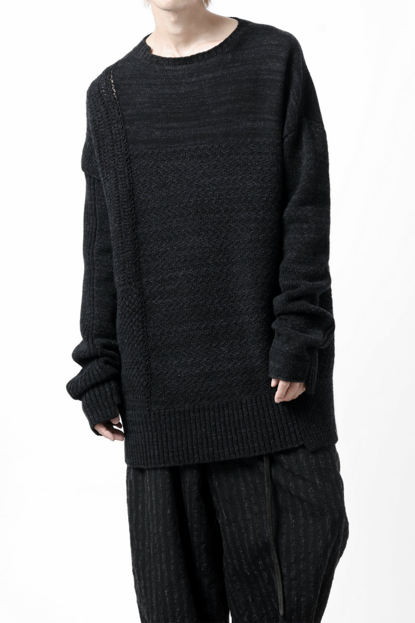 Load image into Gallery viewer, KLASICA TRANSIT RELAX FIT KNIT SWEATER / HAND FLAME 3PLY SUPER FINE MELINO 7G (SHADOW)