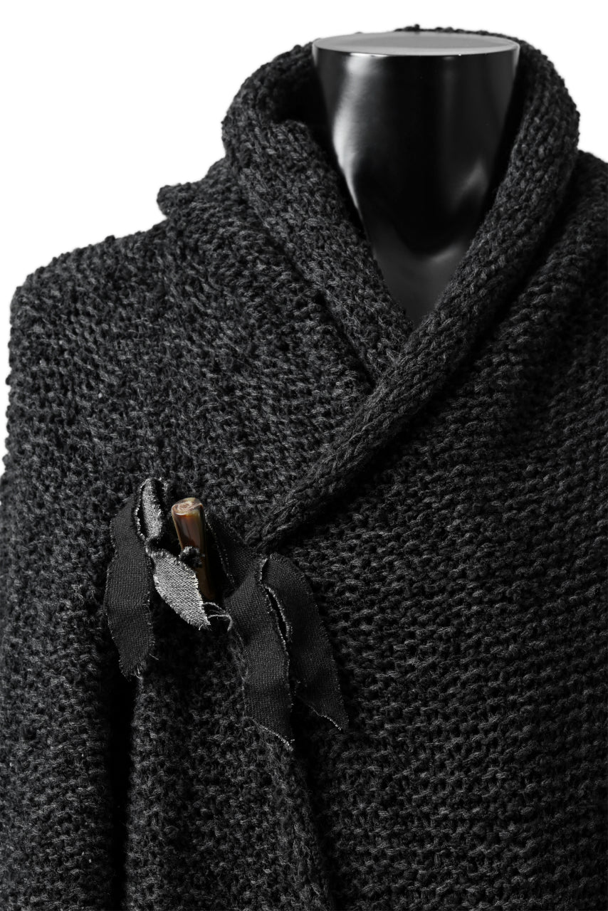 Load image into Gallery viewer, forme d&#39;expression Knitted Robe Coatt (Black Melange)