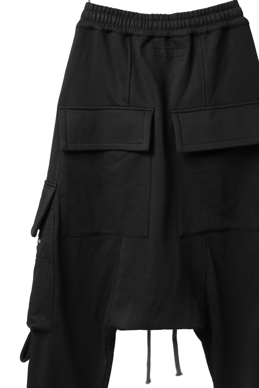 A.F ARTEFACT ZIPPER SARROUEL CARGO PANTS / COTTON SWEAT (BLACK)