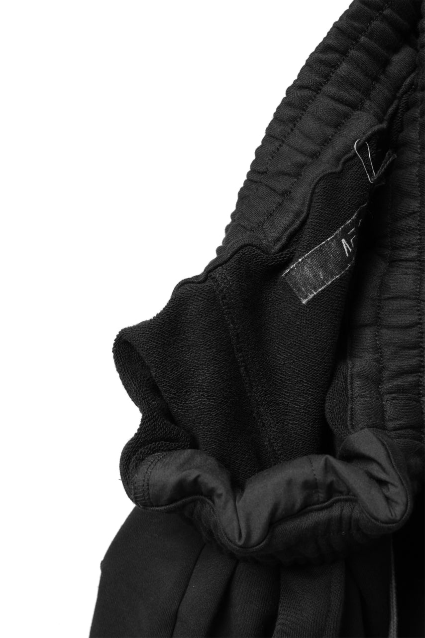 A.F ARTEFACT ZIPPER SARROUEL CARGO PANTS / COTTON SWEAT (BLACK)