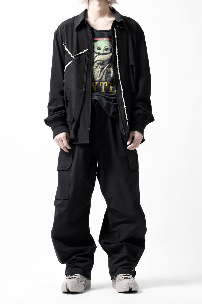 画像をギャラリービューアに読み込む, ISAMU KATAYAMA BACKLASH WIDE CARGO PANTS / STRETCH TYPEWRITER CLOTH (BLACK)
