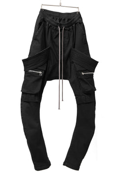 Load image into Gallery viewer, A.F ARTEFACT CARGO SAROUEL SKINNY PANTS / STRETCH COTTON DENIM (BLACK)