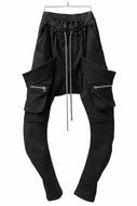 A.F ARTEFACT FLAP-DETAIL SLIM CARGO PANTS / HI-STRETCH DENIM (BLACK)