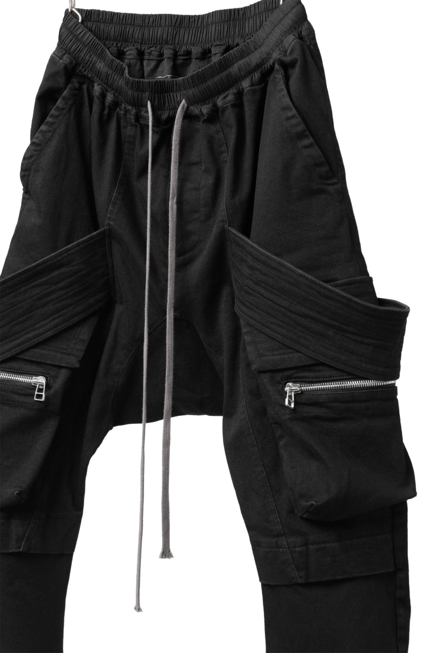 A.F ARTEFACT CARGO SAROUEL SKINNY PANTS / STRETCH COTTON DENIM (BLACK)