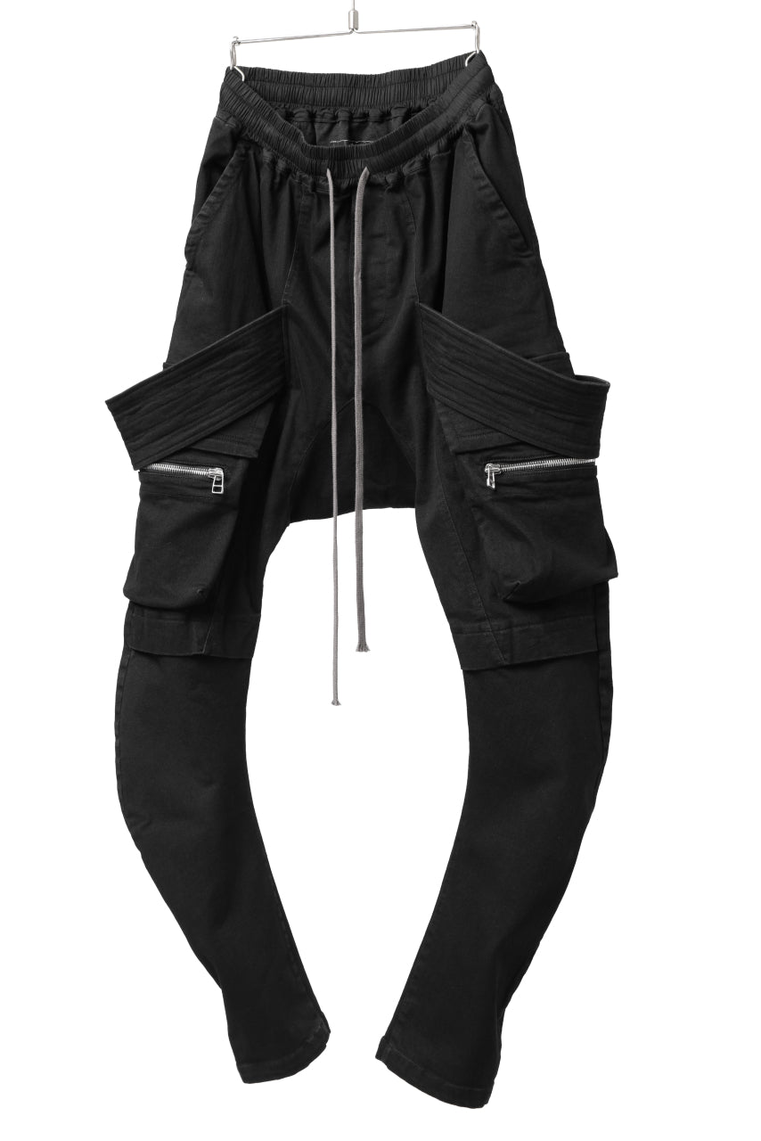 Load image into Gallery viewer, A.F ARTEFACT CARGO SAROUEL SKINNY PANTS / STRETCH COTTON DENIM (BLACK)