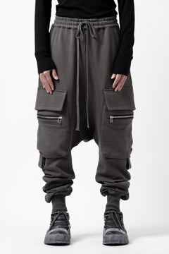 画像をギャラリービューアに読み込む, A.F ARTEFACT ZIPPER SARROUEL CARGO PANTS / COTTON SWEAT (GREY)