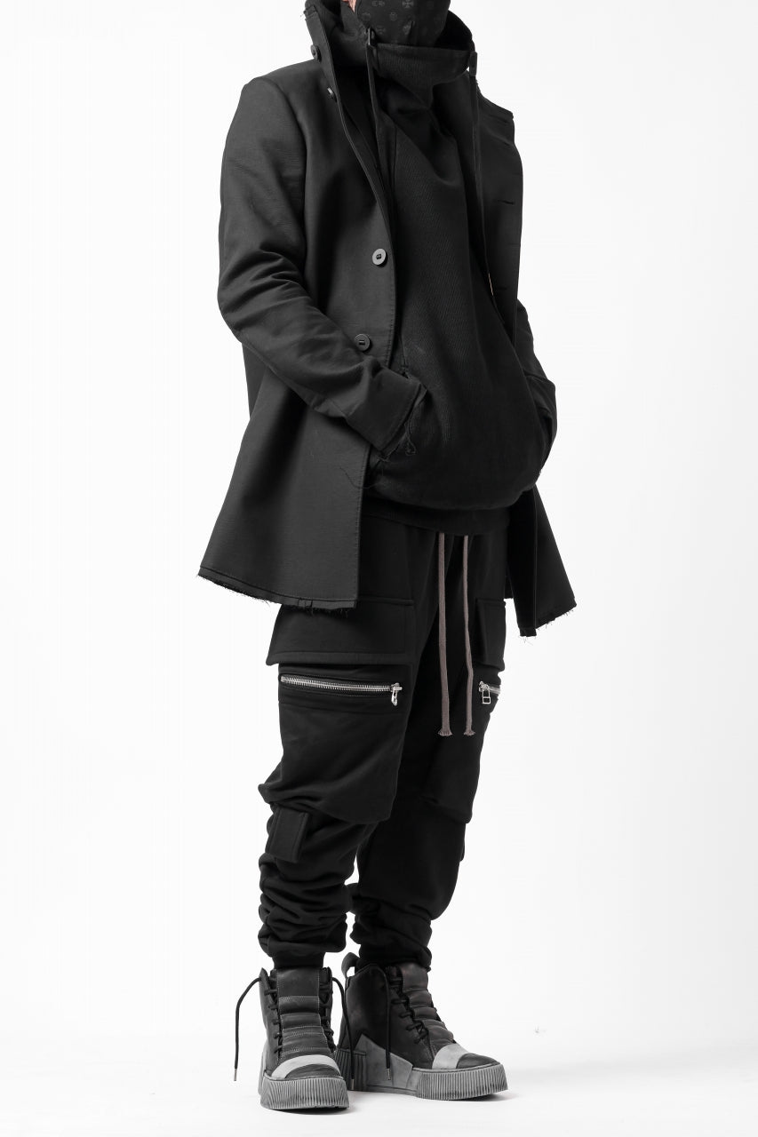 A.F ARTEFACT ZIPPER SARROUEL CARGO PANTS / COTTON SWEAT (BLACK)