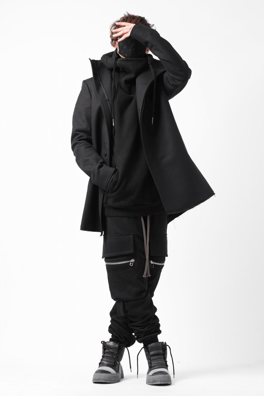 A.F ARTEFACT ZIPPER SARROUEL CARGO PANTS / COTTON SWEAT (BLACK)