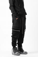 画像をギャラリービューアに読み込む, A.F ARTEFACT ZIPPER SARROUEL CARGO PANTS / COTTON SWEAT (BLACK)