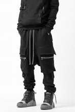 画像をギャラリービューアに読み込む, A.F ARTEFACT ZIPPER SARROUEL CARGO PANTS / COTTON SWEAT (BLACK)