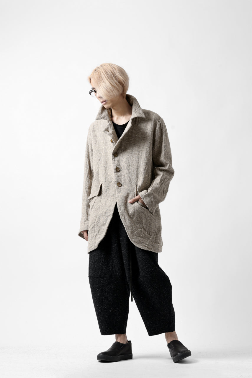 YUTA MATSUOKA semi-double jacket / knot yarn wool linen (ecru)