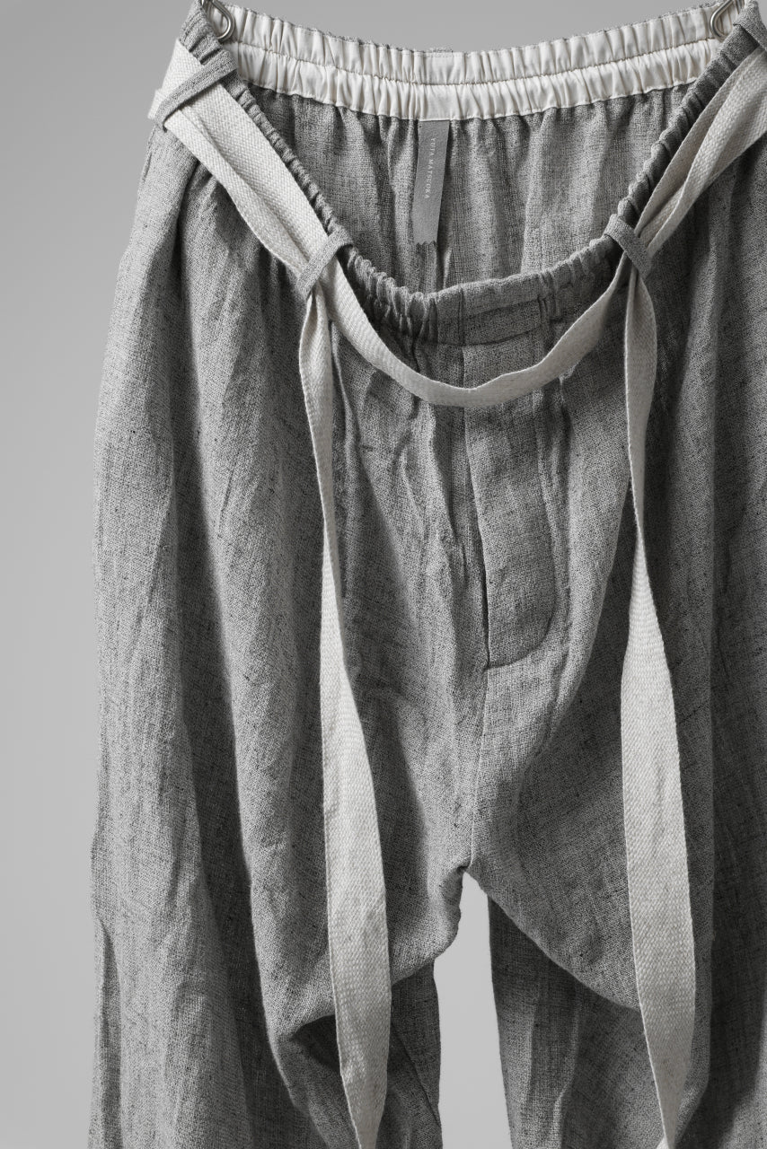 YUTA MATSUOKA exclusive easy darts pants / dead stock slab linen (light grey)