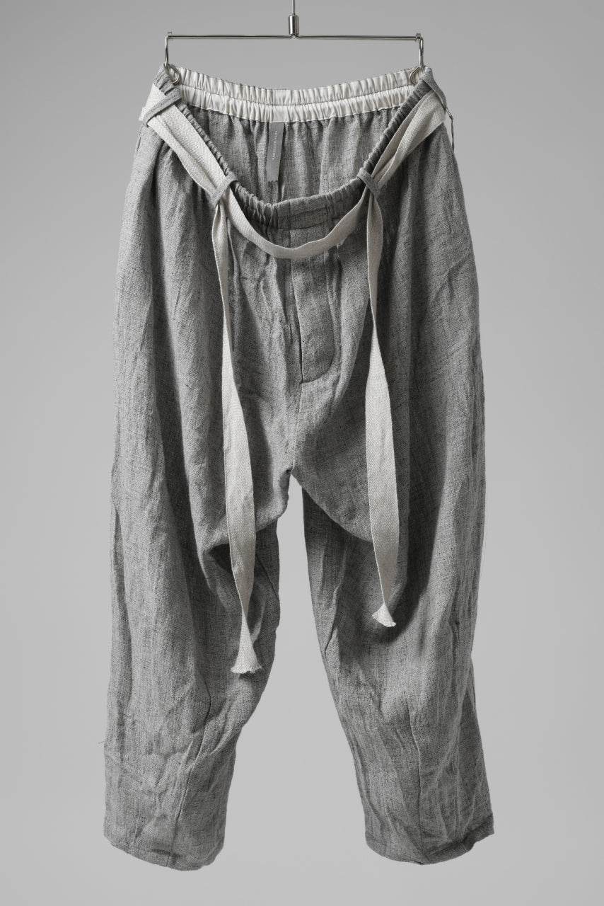 YUTA MATSUOKA exclusive easy darts pants / dead stock slab linen (light grey)