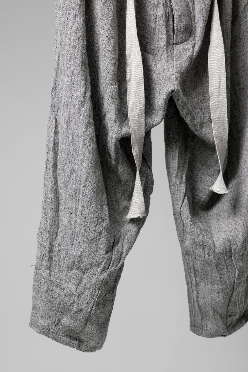 YUTA MATSUOKA exclusive easy darts pants / dead stock slab linen (light grey)