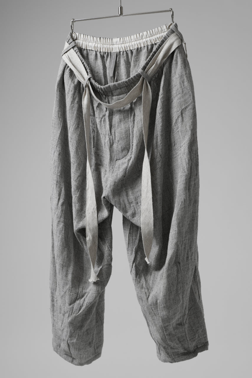 YUTA MATSUOKA exclusive easy darts pants / dead stock slab linen (light grey)