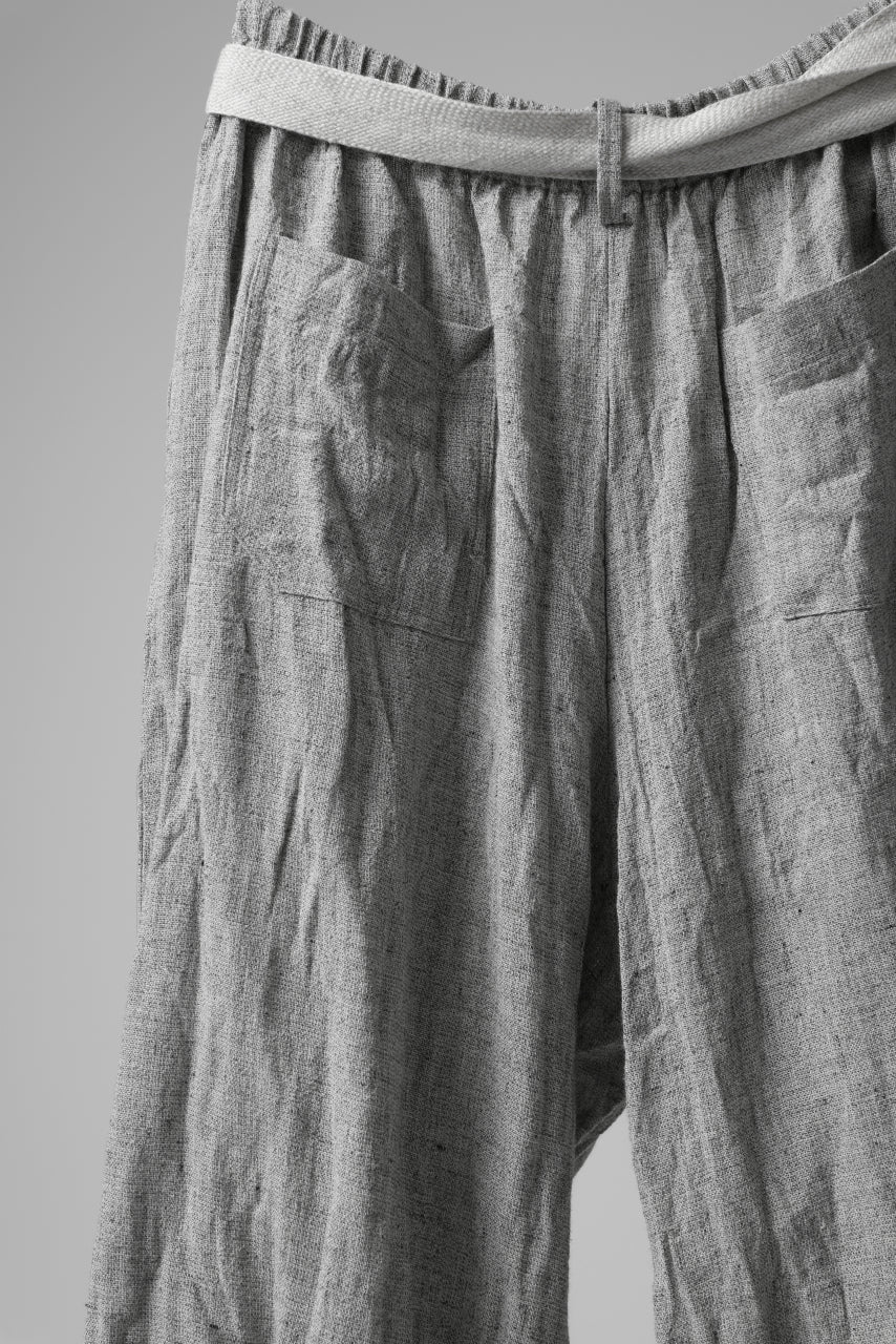 YUTA MATSUOKA exclusive easy darts pants / dead stock slab linen (light grey)