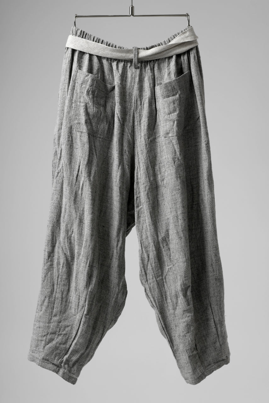 YUTA MATSUOKA exclusive easy darts pants / dead stock slab linen (light grey)