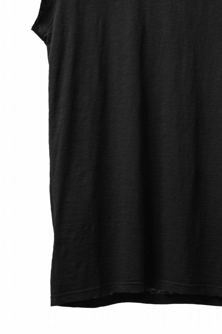 A.F ARTEFACT FRENCH SLEEVE TANK TOP / SLAB JERSEY (BLACK)