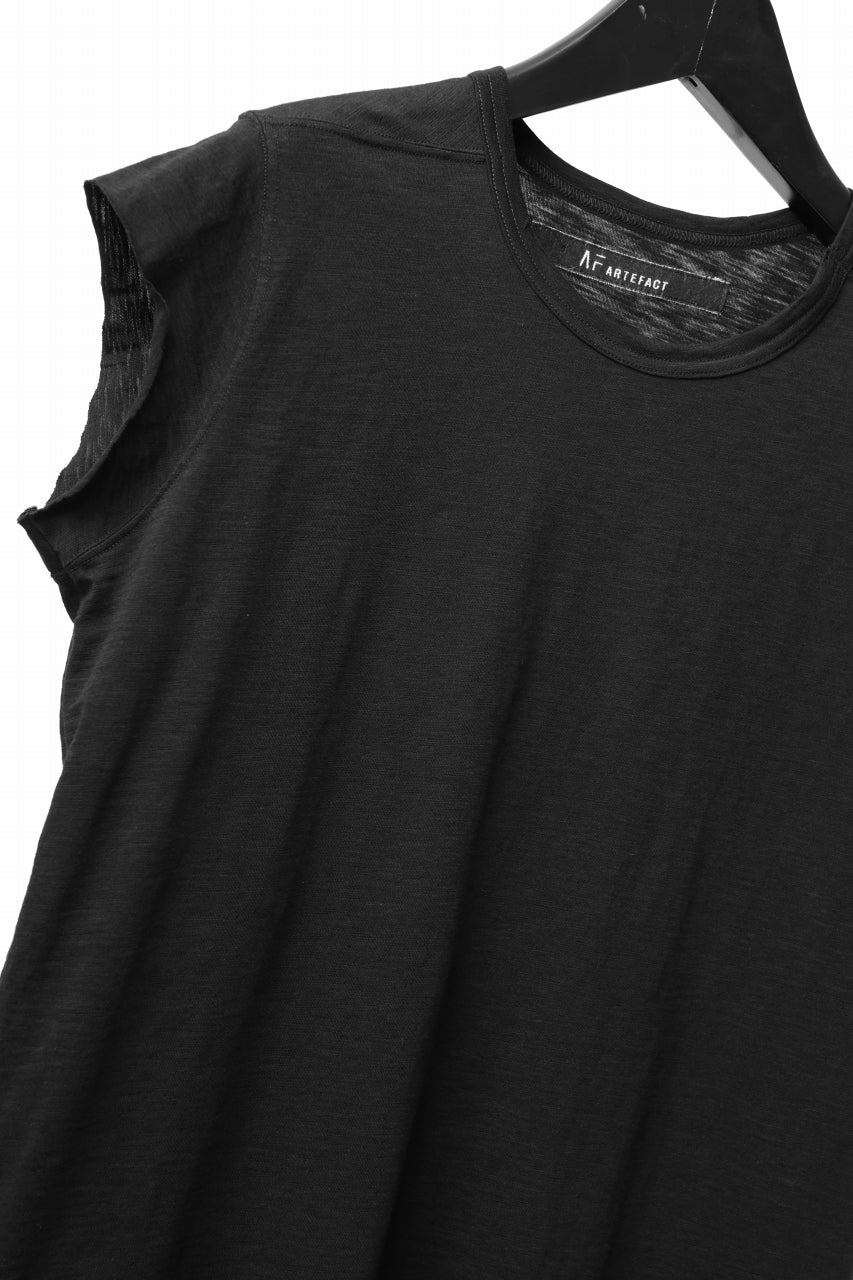 A.F ARTEFACT FRENCH SLEEVE TANK TOP / SLAB JERSEY (BLACK)