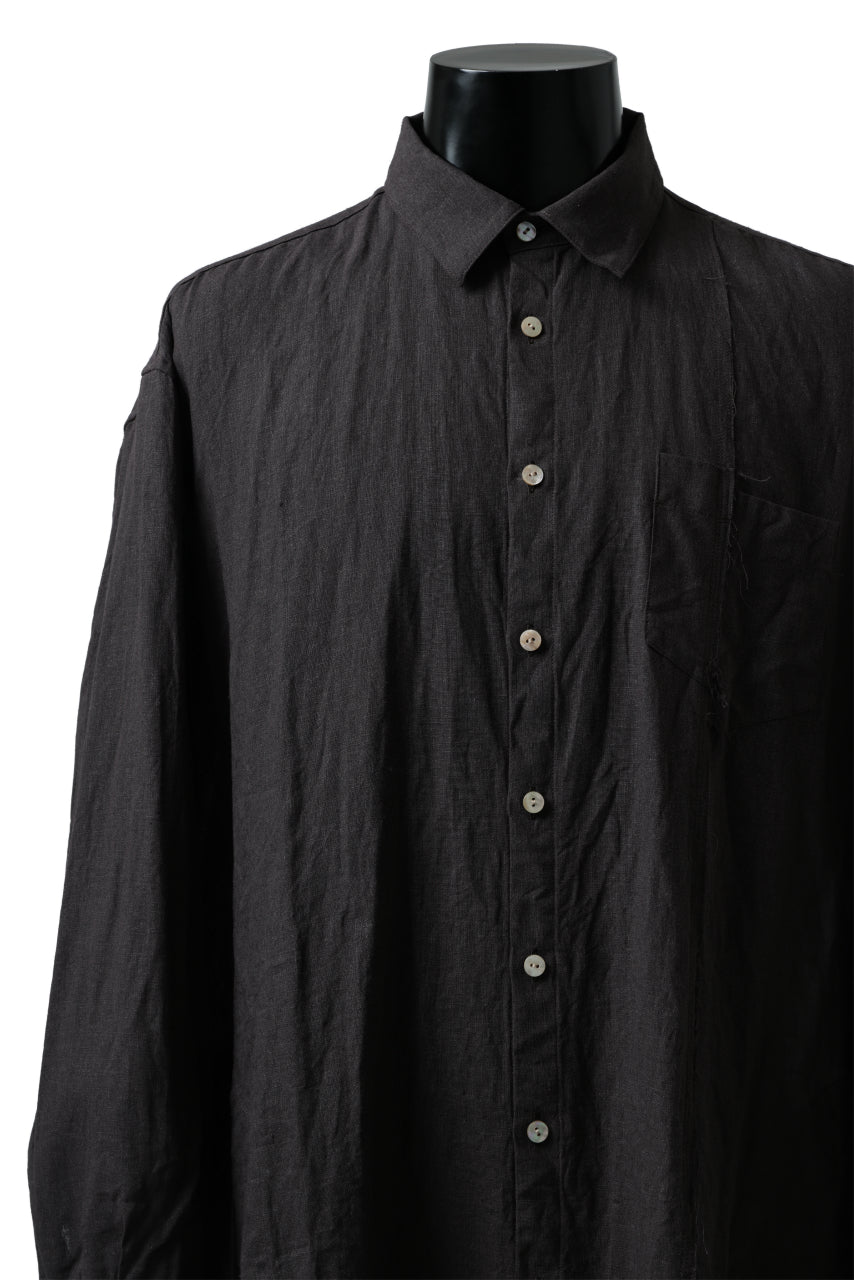 Load image into Gallery viewer, YUTA MATSUOKA work shirt jacket / brushed linen canvas (brown)