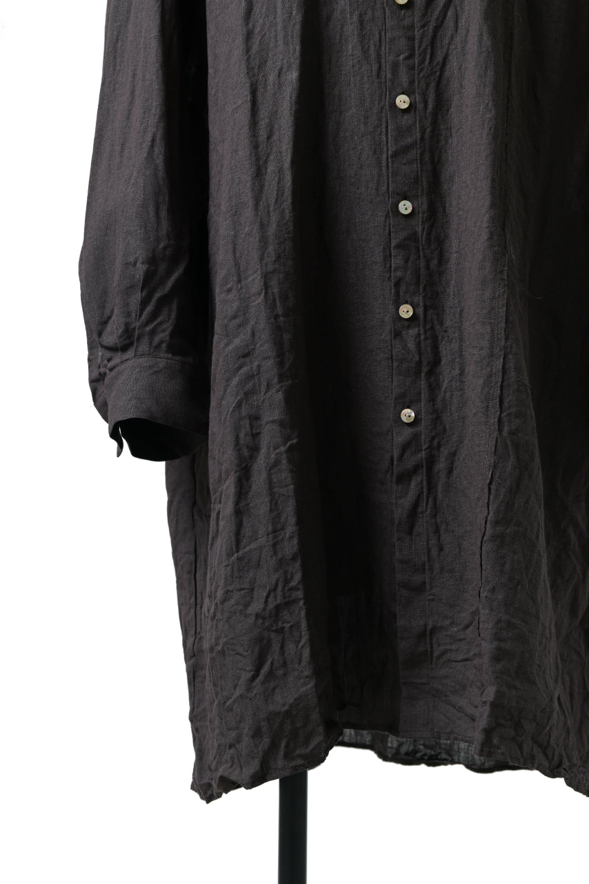 YUTA MATSUOKA long shirt / dead stock broad linen (brown)