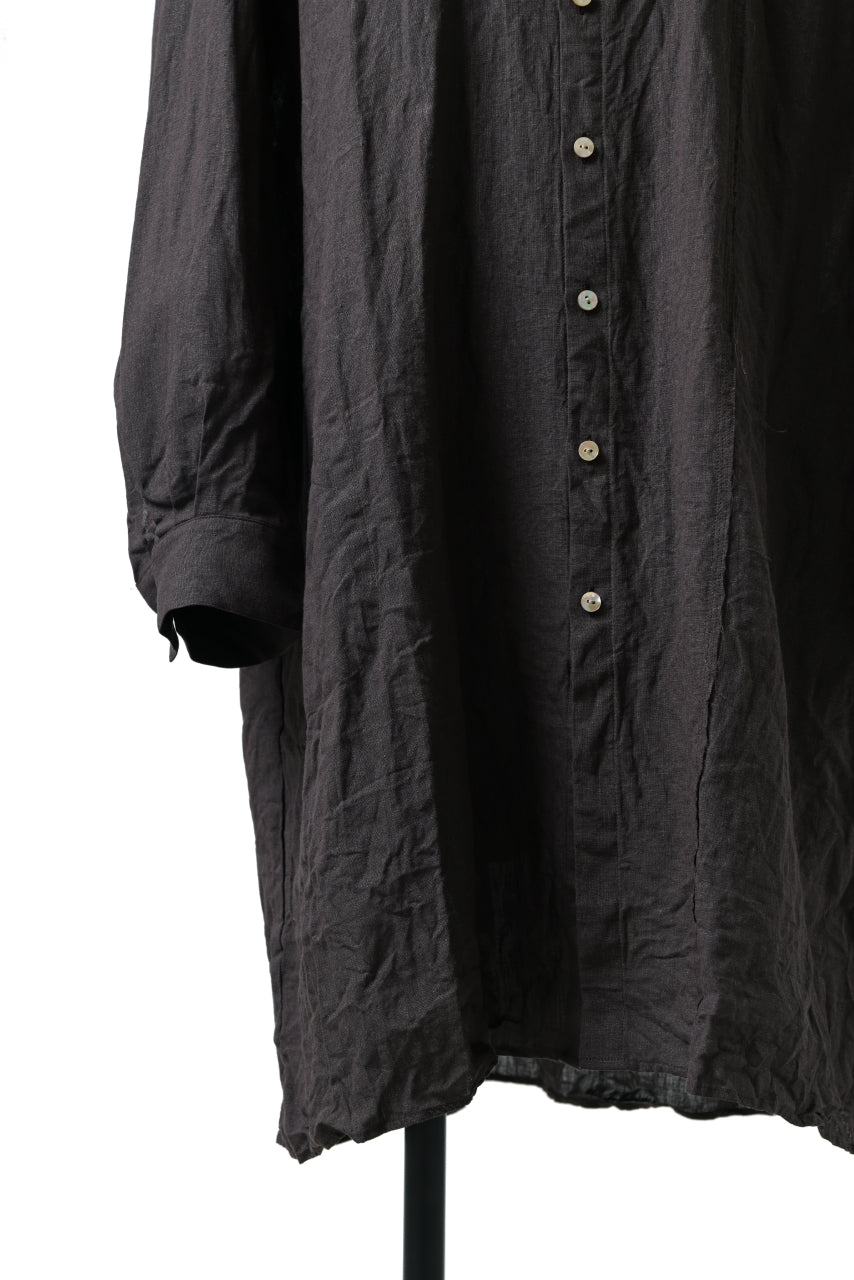 YUTA MATSUOKA work shirt jacket / brushed linen canvas (brown)