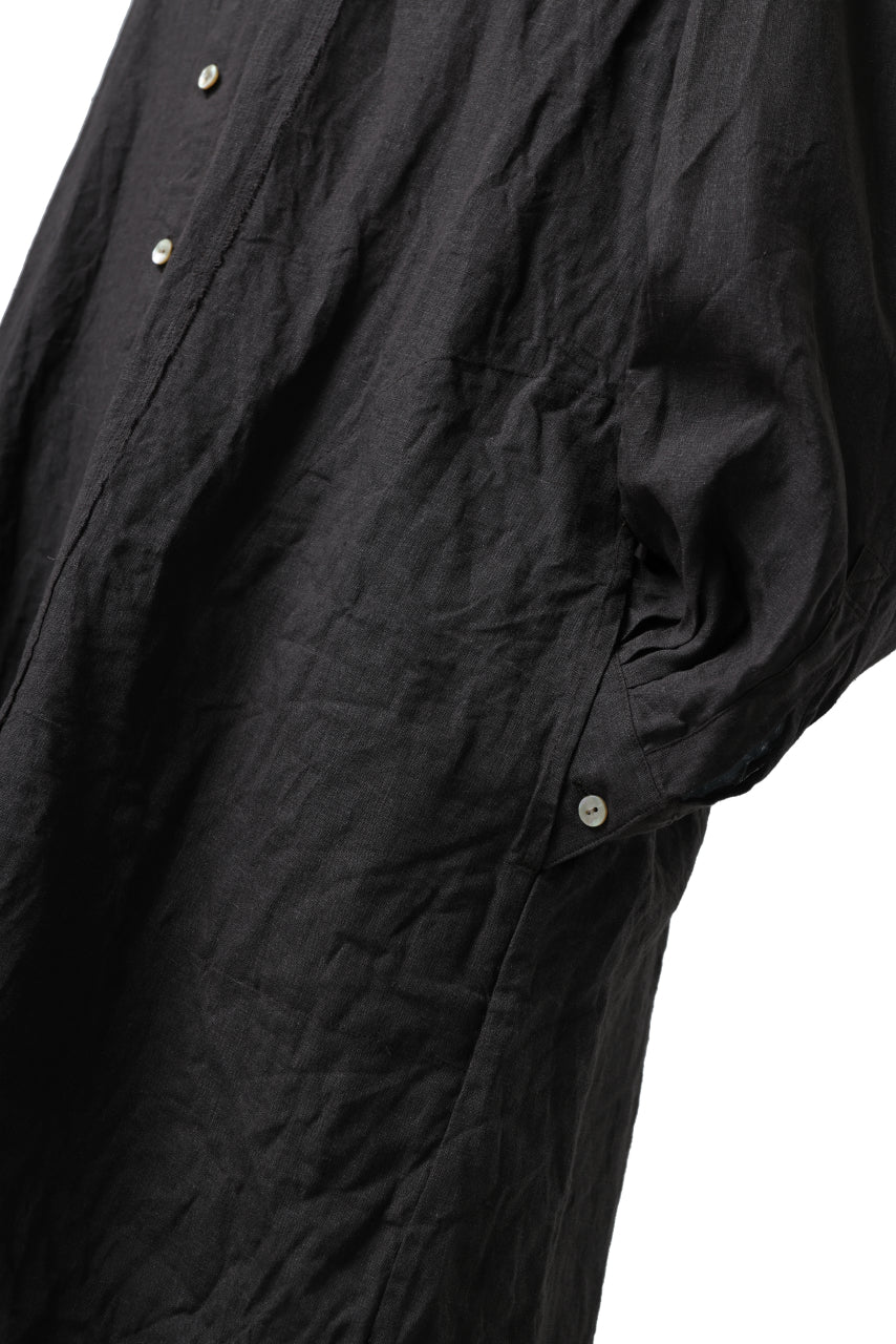 YUTA MATSUOKA long shirt / dead stock broad linen (brown)