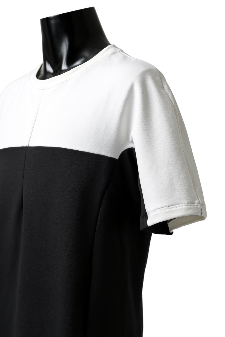 Load image into Gallery viewer, incarnation ARCH SHORT SLEEVE TOPS / ELASTIC F.TERRY (WHITE x BLACK)