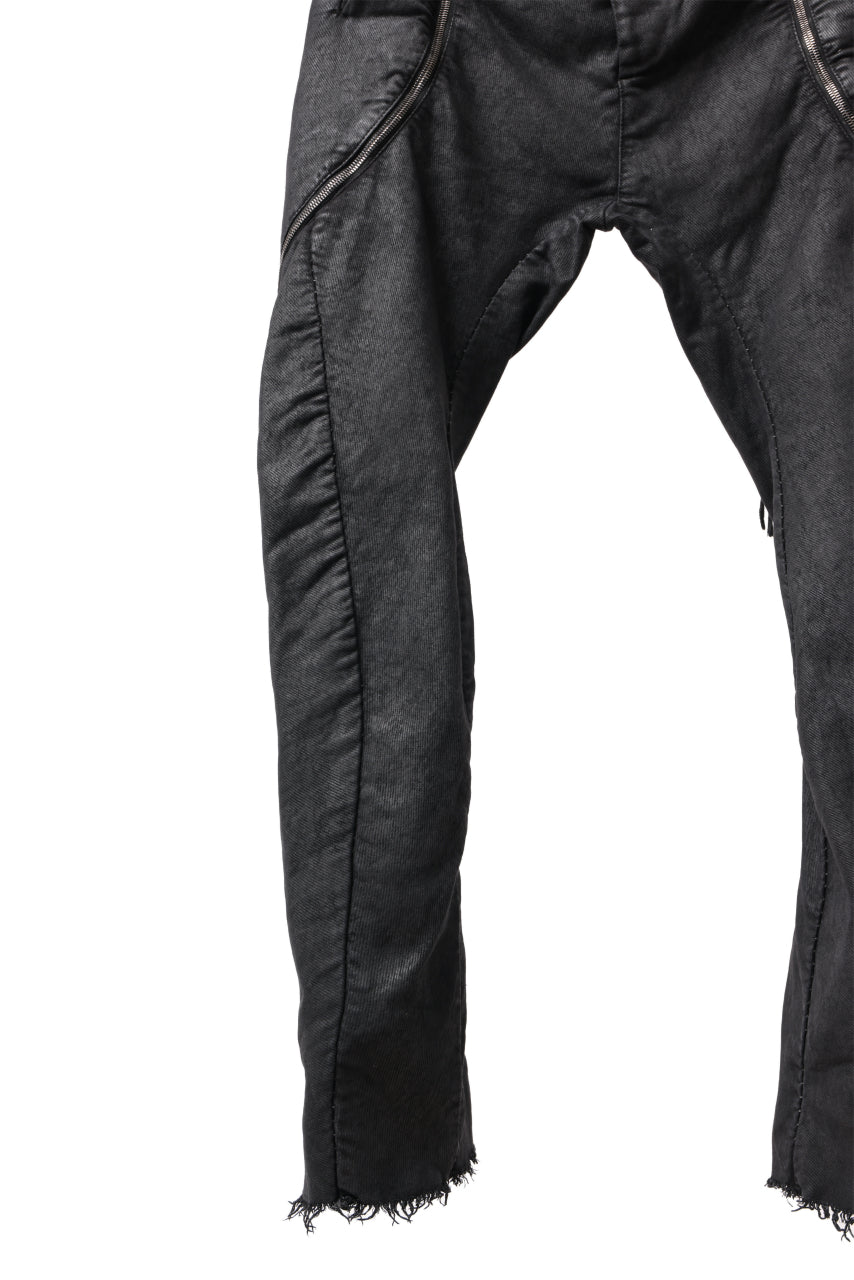 masnada ICONIC ZIP PANTS / STRETCH REPURPOSED COTTON (SMEARED BLACK)