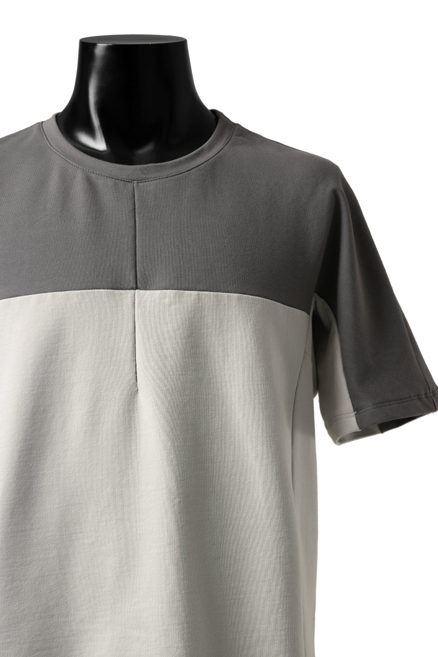 画像をギャラリービューアに読み込む, incarnation ARCH SHORT SLEEVE TOPS / ELASTIC F.TERRY (GREY x LIGHT GREY)