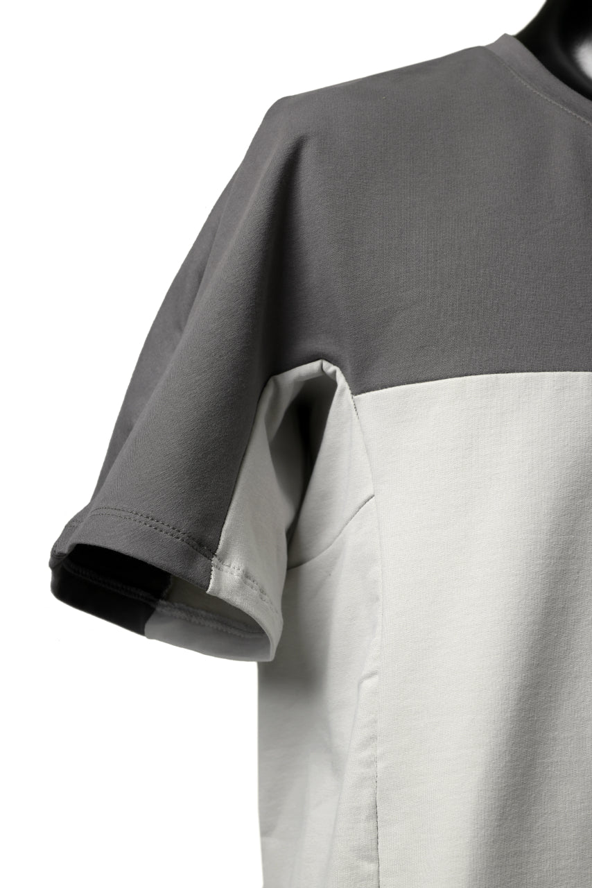 incarnation ARCH SHORT SLEEVE TOPS / ELASTIC F.TERRY (GREY x LIGHT GREY)