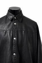 Load image into Gallery viewer, A.F ARTEFACT LEATHER COCOON SHIRT JACKET / GOAT SKIN (BLACK)