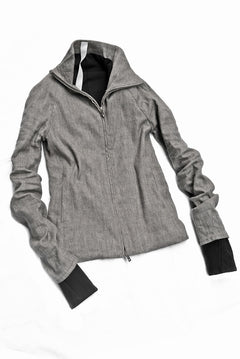 Load image into Gallery viewer, N/07 bias neck jacket extra stretch silk linen fabric (ASPHALT)